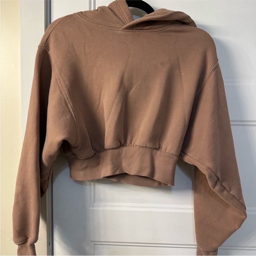 TNA Aritzia Cropped Hoodie Brown